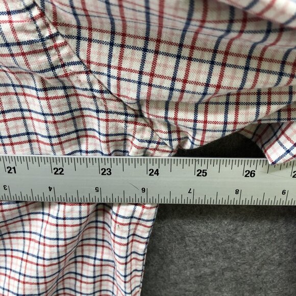 Tommy Hilfiger Button Down Shirt Mens XL Red Blue White Grid Plaid Long Sleeve - Picture 9 of 10